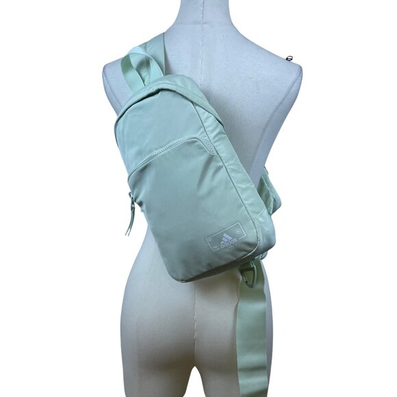 Adidas Women’s Linen Green Polyester Essentials 2 Sling Crossbody Backpack Sz S - Picture 11 of 12